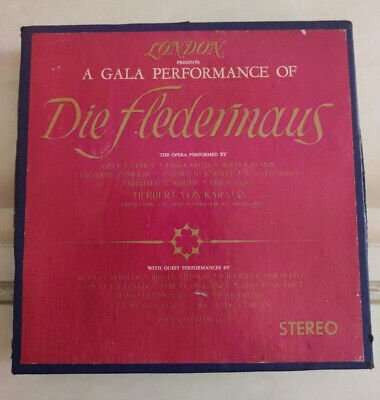 Herbert Von Karajan, The Vienna Philharmonic Orchestra*, Johann Strauss Jr. : A Gala Performance Of Die Fledermaus (Reel, 4tr Stereo, 7" Reel, Album)