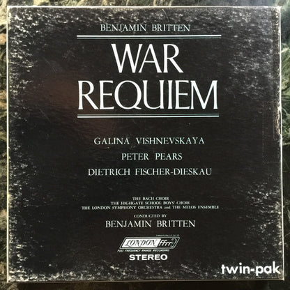 Benjamin Britten, Melos Ensemble Of London, The London Symphony Orchestra* and Chorus*, The Bach Choir, The Choir Of Highgate School : War Requiem Op. 66 (Reel, 4tr Stereo, 7" Reel, Album)
