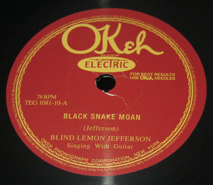 Blind Lemon Jefferson : Black Snake Moan / Matchbox Blues (10", RSD, RE)