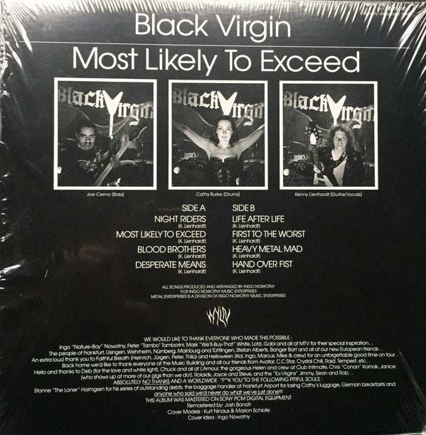 Black Virgin (2) : Most Likely To Exceed (LP, Album, RE, RM)