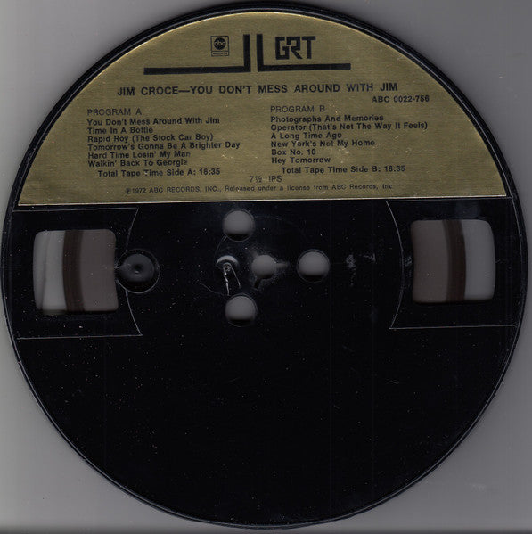 Jim Croce : You Don't Mess Around With Jim (Reel, 4tr Stereo, 7" Reel, Album)