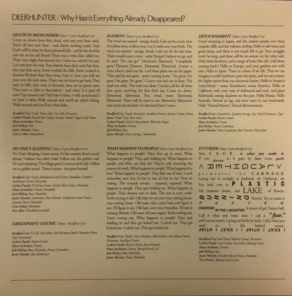 Deerhunter : Why Hasn't Everything Already Disappeared? (LP, Album, Gre)