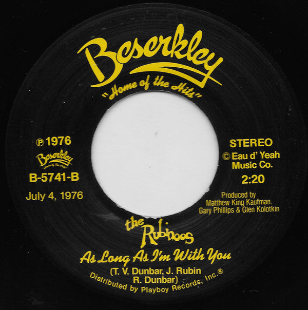 The Rubinoos : I Think We're Alone Now / As Long As I'm With You (7", Single, San)