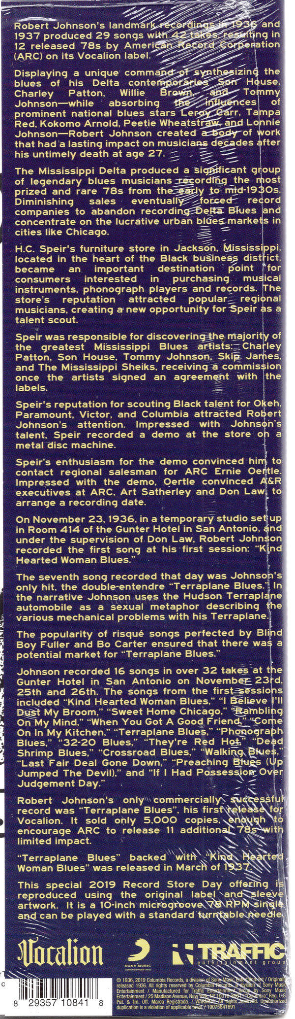 Robert Johnson : Terraplane Blues / Kind Hearted Woman Blues (10", RSD, Ltd)