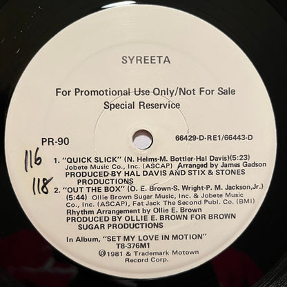 Syreeta : Quick Slick / Out The Box (12", Promo)
