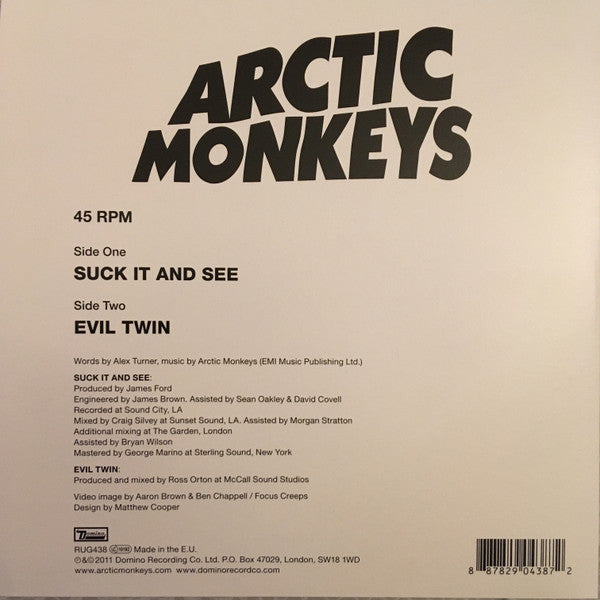 Arctic Monkeys : Suck It And See (7", Single, RE)