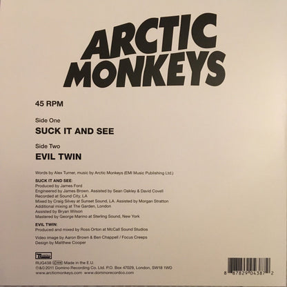 Arctic Monkeys : Suck It And See (7", Single, RE)