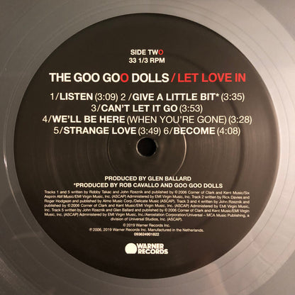 Goo Goo Dolls : Let Love In (LP, Album, Sil)