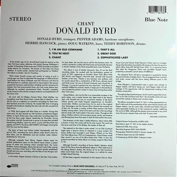 Donald Byrd : Chant (LP, Album, RE, 180)