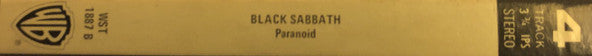 Black Sabbath : Paranoid (Reel, 4tr Stereo, 7" Reel, Album, Ora)