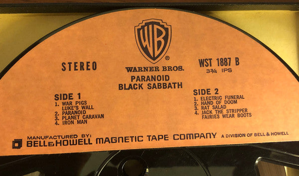 Black Sabbath : Paranoid (Reel, 4tr Stereo, 7" Reel, Album, Ora)