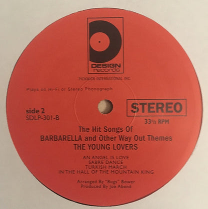 The Young Lovers (2) : The Hit Songs Of The Wild Movie Barbarella And Other Way Out Themes (LP, Album, RE)