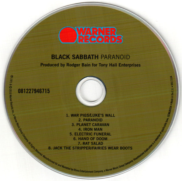 Black Sabbath : Paranoid (CD, Album, RE, RM, Dig)