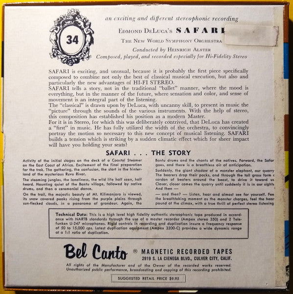 Edmond De Luca / Heinrich Alster / The Trans-World Symphony Orchestra : Edmond De Luca's Safari (Reel, 4tr Stereo)