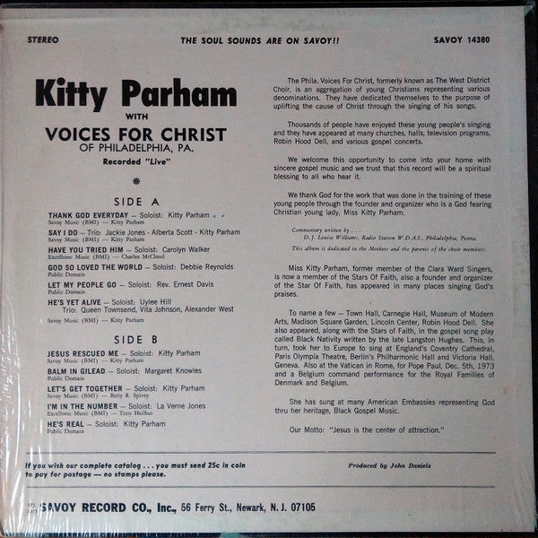 Kitty Parham with Voices For Christ of Philadelphia, PA.* : "Thank God Everyday" - Recorded "Live" (LP, Liv)
