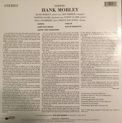 Hank Mobley : Poppin' (LP, Album, RE, 180)