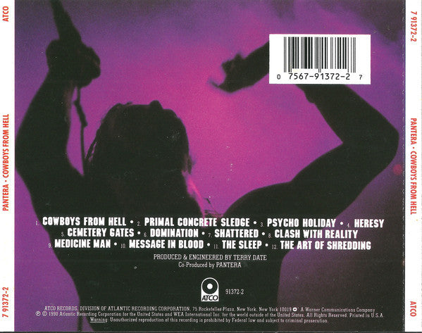 Pantera : Cowboys From Hell (CD, Album, RE)