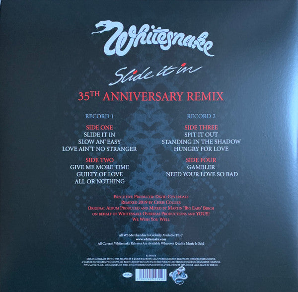 Whitesnake : Slide It In (2xLP, Ltd, RE, Red)