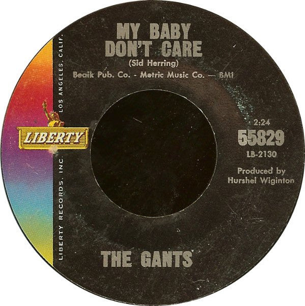 The Gants : Road Runner / My Baby Don't Care (7", Single, RE, Styrene, Mon)