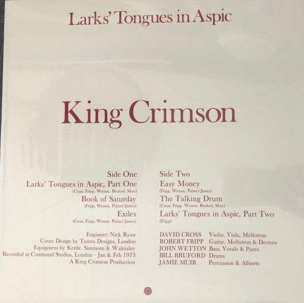 King Crimson : Larks' Tongues In Aspic (LP, Album, Ltd, RE, 200)