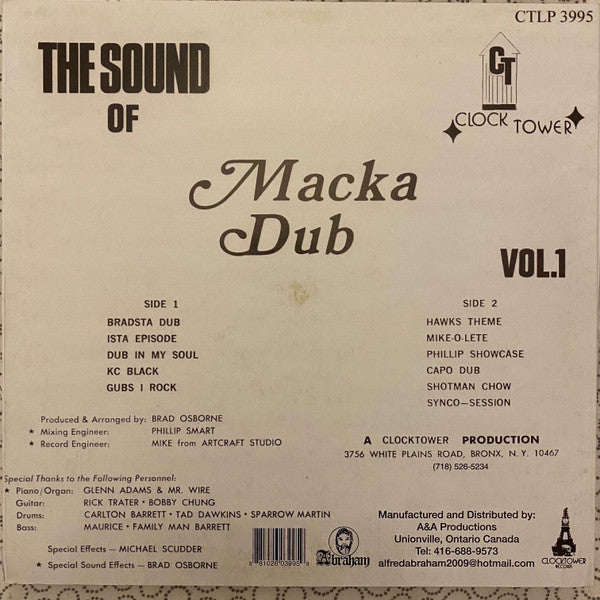 Clocktower Productions : The Sound Of Macka Dub Vol.1 (LP, RP)
