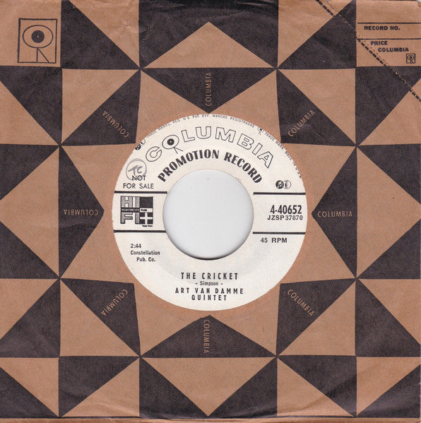 The Art Van Damme Quintet : The Cricket / Ecstasy (7", Single, Promo, Bri)