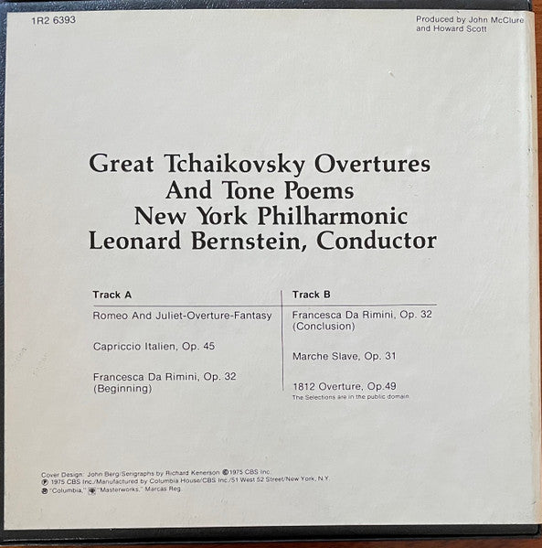 Pyotr Ilyich Tchaikovsky, New York Philharmonic, Leonard Bernstein : Great Tchaikovsky Overtures And Tone Poems (Reel, Comp, Club)