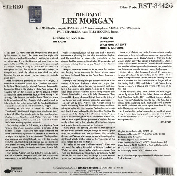 Lee Morgan : The Rajah (LP, Album, RE, 180)
