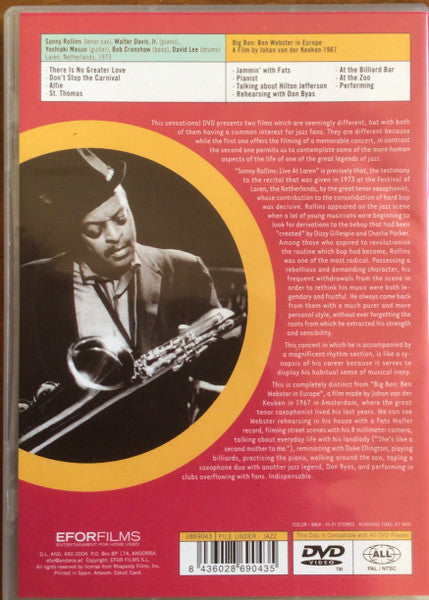 Sonny Rollins / Ben Webster : Live At Laren / Big Ben In Europe (DVD-V, D/Sided, Comp, NTSC, PAL)