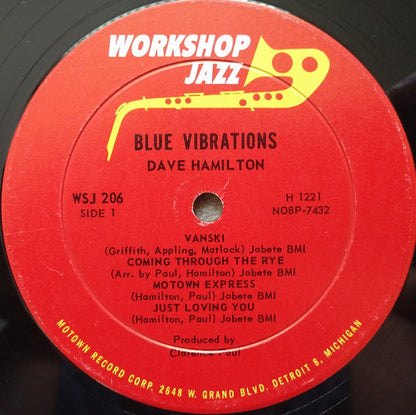 Dave Hamilton : Blue Vibrations (LP, Album, Mono)