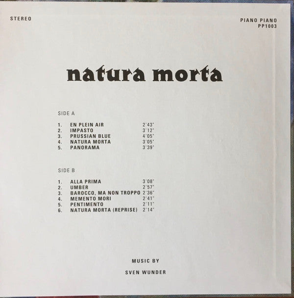 Sven Wunder : Natura Morta (LP, Album, EU )