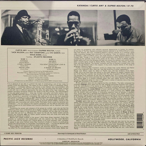 Curtis Amy & Dupree Bolton : Katanga! (LP, Album, RE, 180)