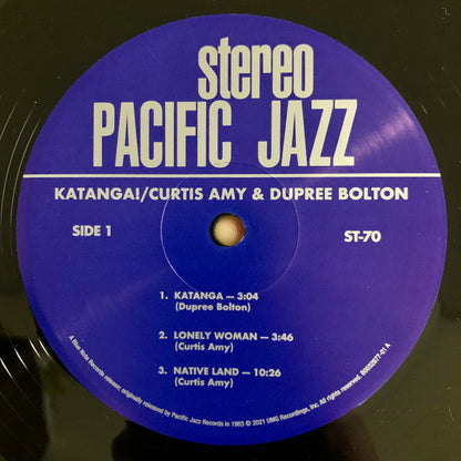 Curtis Amy & Dupree Bolton : Katanga! (LP, Album, RE, 180)