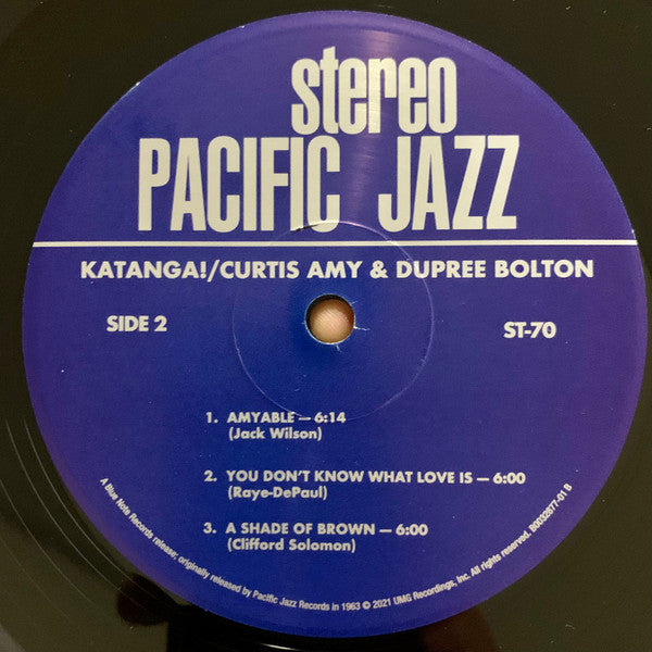 Curtis Amy & Dupree Bolton : Katanga! (LP, Album, RE, 180)