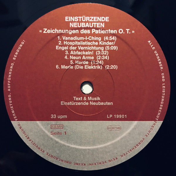 Einstürzende Neubauten : Zeichnungen Des Patienten O.T. (Drawings Of Patient O.T.) (LP, Album, RE, RM)