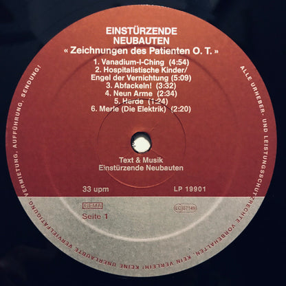 Einstürzende Neubauten : Zeichnungen Des Patienten O.T. (Drawings Of Patient O.T.) (LP, Album, RE, RM)