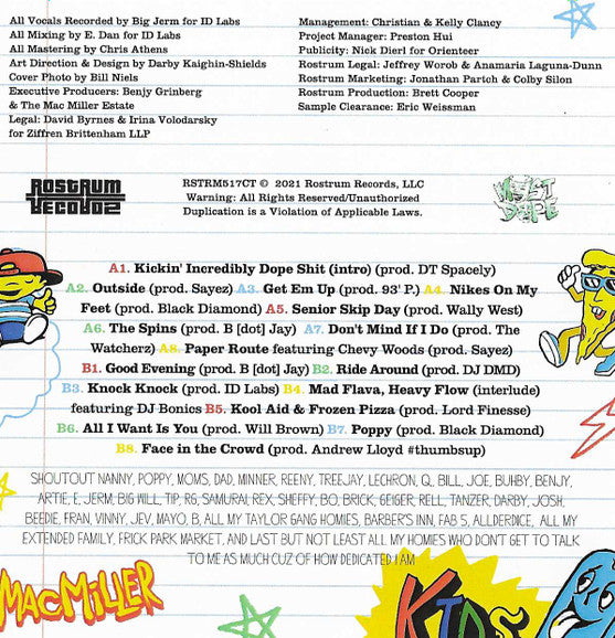 Mac Miller : K.I.D.S. (Kickin Incredibly Dope Shit) (Cass, Album, Ltd, Mixtape, Yel)