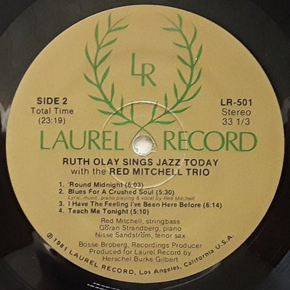 Ruth Olay With The Red Mitchell Trio : Sings Jazz Today (LP)