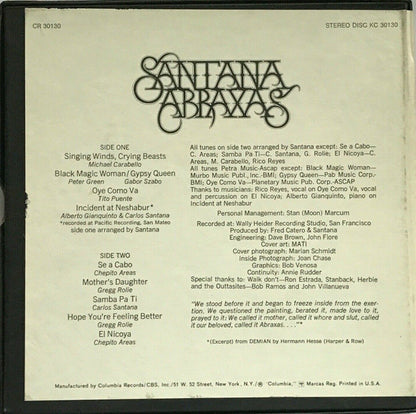 Santana : Abraxas (Reel, 4tr Stereo, 7" Reel, Album, Cle)