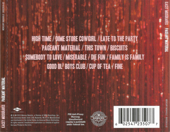 Kacey Musgraves : Pageant Material (CD, Album, RP)
