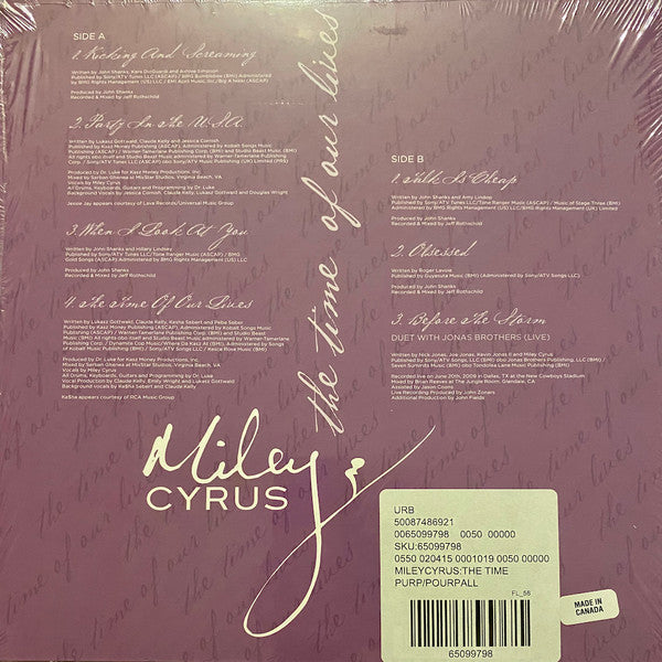 Miley Cyrus : The Time Of Our Lives (12", EP, Ltd, RE, Whi)