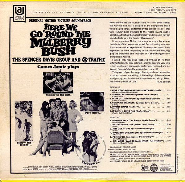 The Spencer Davis Group / Traffic : Here We Go 'Round The Mulberry Bush (Original Motion Picture Soundtrack) (LP, Album, Abb)