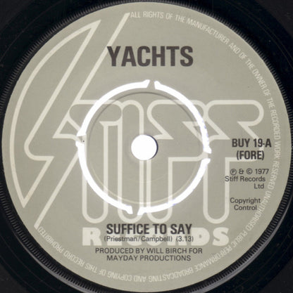 Yachts : Suffice To Say (7", Kno)
