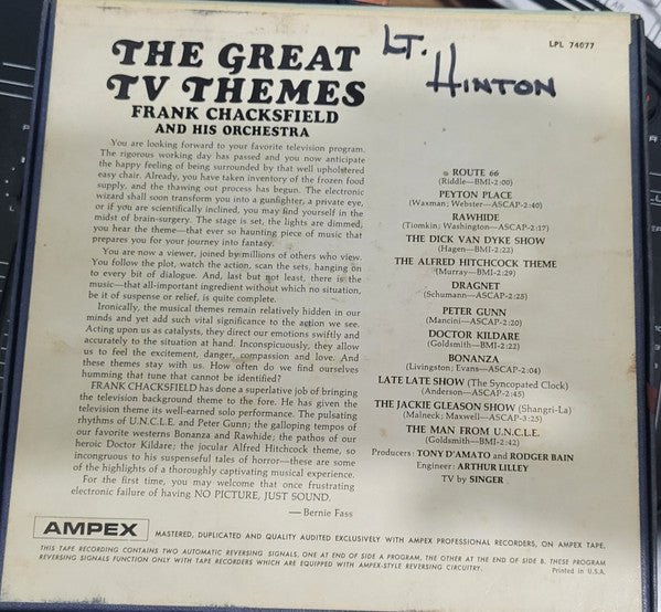 Frank Chacksfield & His Orchestra : The Great TV Themes (Reel, 4tr Stereo, 7" Reel, Album)