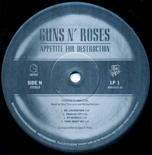 Guns N' Roses : Appetite For Destruction (LP + LP, S/Sided, Hol + Album, RE, RM, 180)
