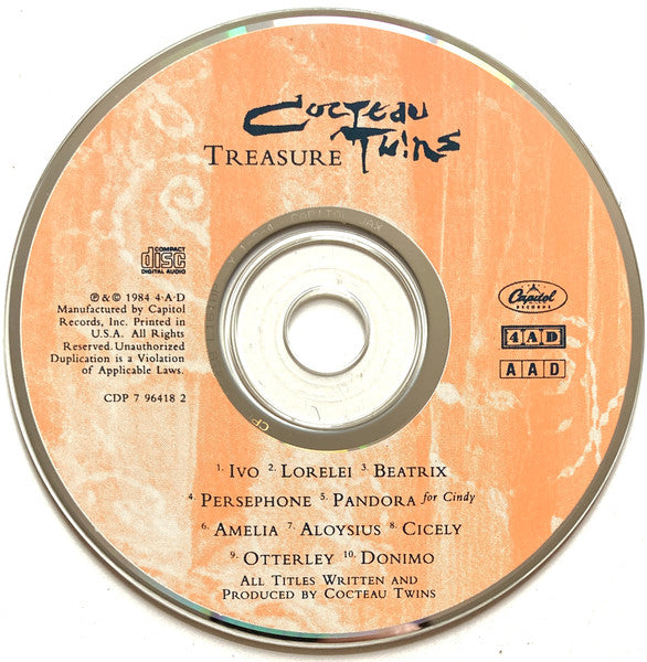 Cocteau Twins : Treasure (CD, Album, RE)