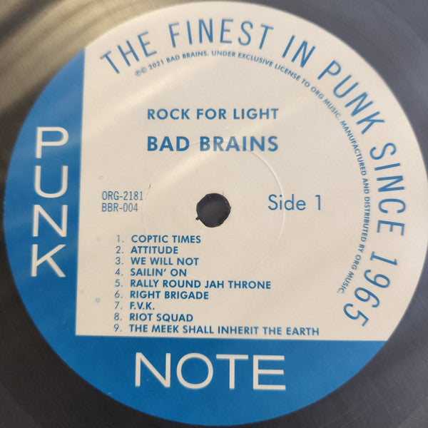 Bad Brains : Rock For Light (LP, Album, RE, RM)