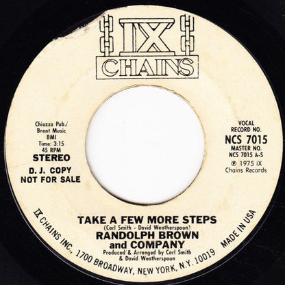 Randolph Brown & Co : Take A Few More Steps (7", Promo)