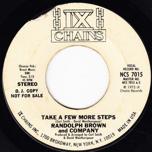 Randolph Brown & Co : Take A Few More Steps (7", Promo)