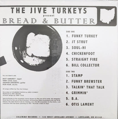 The Jive Turkeys : Bread & Butter (LP, Album, Ltd, RP, Bro)